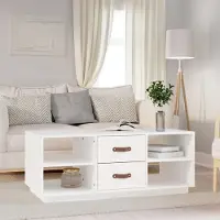 vidaXL Table basse blanche 100x50x41 cm Pin massif - Table basse - Tables basses - Table d'appoint - Table de salon