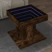 Prolenta Maison Exclusive - Table basse LED Chêne fumé 50x50x45 cm Matériau dérivé du bois