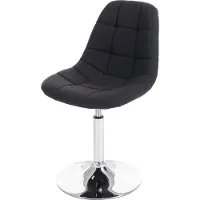 Mendler Chaise de salle à manger HWC-A60, chaise pivotante, design rétro tissu/textile gris foncé, pied chromé