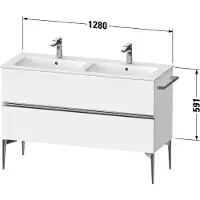 Duravit Sivida bâti-support pour lavabo, 2 tiroirs, poignée profilée chromée, 1280x477x591mm, pour ME by Starck, SV4647010HH0000