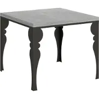 Itamoby - Table extensible portefeuille 90/180x90 cm Paxon Libra gris béton cadre anthracite