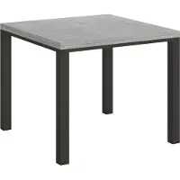Itamoby - Table extensible portefeuille 90/180x90 cm Everyday Libra gris béton cadre anthracite