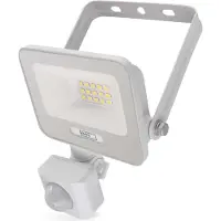 Emos Projecteur LED aluminium GLARO 10W avec détecteur, IP54, 1000lm, blanc neutre 4000K, 20cm de câble en caoutchouc, blanc, ZS2314W