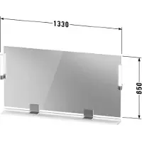 Duravit Sivida miroir, chrome, 1330x36x650mm, éclairage à poser, interrupteur à détecteur, raccordement au réseau, SV7425010HH0000