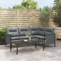 Prolenta Table basse d'extérieur, anthracite, en acier, dimensions : 110 x 55 x 35 cm. (Marque : Maison Exclusive)