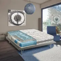 Talamo Italia Aclio - Matelas Double, 200x160x25h cm Blanc, Déhoussable, Italy
