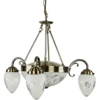 Licht-Erlebnisse Lustre de salon E14 3x40 + E27 2x60W couleur marron 8633 Annabella Rabalux