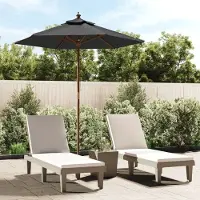 Prolenta Maison Exclusive - Parasol avec mât en bois, couleur anthracite, dimensions 196x231 cm