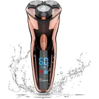 Hatteker Rasoir électrique, Tondeuse 2-en-1 Socle Recharge Wet & Dry Or