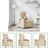 The Living Store Fauteuil de massage Crème Tissu