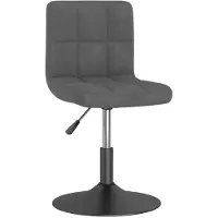 Syfax Tabouret de bar pivotant Gris foncé Velours
