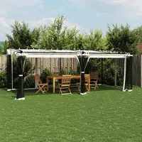 vidaXL Pavillon design avec murs en filet Crème 6x3 m Acier - Pavillons & Tentes de réception 2025 Nouveau7047439 2parcel