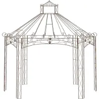 Syfax Pavillon de jardin Marron antique 400x258x378 cm Fer