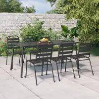 Prolenta Maison Exclusive - Ensemble de salon de jardin 7 pièces en acier anthracite