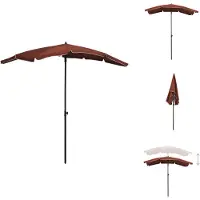 vidaXL Parasol avec mât 200x130 cm Terracotta-Rouge - Parasols & Protection solaire