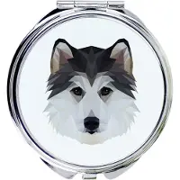 Art-Dog Siberian Husky - Miroir avec photo et imprimé géométrique de la marque