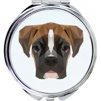 Art-Dog Boxer, boxer allemand III - Miroir avec photo et impression géométrique de la marque