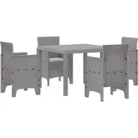 Syfax Ensemble de salle à manger pour jardin 5 pc Gris clair