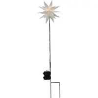 Spetebo Étoile de Noël LED blanche avec piquet de terre - hauteur 90 cm - fonctionne sur piles avec minuterie