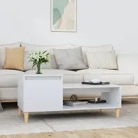 Prolenta Maison Exclusive - Table basse blanc brillant 100x50x45 cm Matériau dérivé du bois