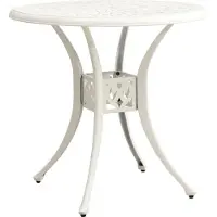 The Living Store Table de jardin blanche 78x78x72 cm Fonte d'aluminium