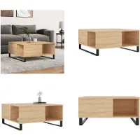 vidaXL Table basse Chêne Sonoma 80x80x36,5 cm Bois composite - Table basse - Tables basses - Table d'appoint - Table de salon