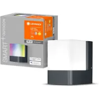 Ledvance LED Applique murale d'extérieur 450 lm 3000 K + RGB changement de couleur Smart+ Cube Wall multicolore gris/blanc
