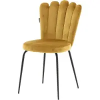 Furnlux Classic FURNLUX Chaise de salle à manger Limhamn Mustard Yellow Und Black 45cm / Hauptfarbe : Gelb / Abmessungen : 45 x 54 x 83 cm