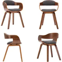 vidaXL Chaise de salle à manger gris foncé Tissu et bois courbé - Chaise de salle à manger - Chaise de salle à manger - Chaise de salle à manger