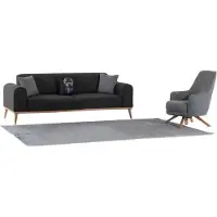 JV Möbel Exklusive Wohnzimmer Set Aus 3-Sitzer Sofa Und Sessel Neuheit 2 Tlg