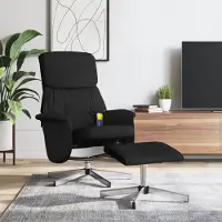 Prolenta Maison Exclusive - Fauteuil massant avec repose-pieds, revêtement en tissu noir