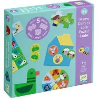 Djeco Coffret multi-jeux À la ferme 5 Jeux