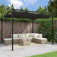 vidaXL Pergola simple avec toit coulissant anthracite 295x292x230 cm - Pavillons et tentes de réception FR5423103 1parcel