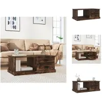 vidaXL Table basse chêne fumé 90x50x35 cm Bois composite - Tables basses