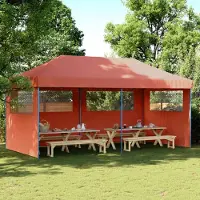 Prolenta Maison Exclusive - Tente de réception pliable Pop-Up avec 3 panneaux latéraux, couleur terre cuite