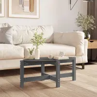 Prolenta Maison Exclusive - Table basse grise 87x48x35 cm en bois massif de pin