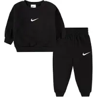 Nike Kids Essential Fleece Crew Long Sleeve Set Noir 24 Months Enfants