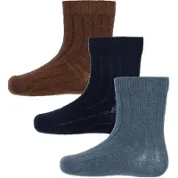 Minymo Chaussettes - Rib - 3 Pack - Dark Marine - - 27/30 - Chaussettes