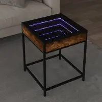 Prolenta Table basse Exclusive - Bois fumé chêne avec éclairage LED intégré, dimensions 40x40x51 cm