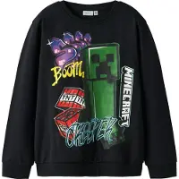 Name it Sweat 'NKMMinecraft' vert foncé / violet / rouge / noir
