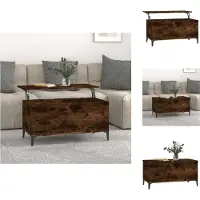 vidaXL Table basse chêne fumé 90x44,5x45 cm Bois composite - Tables basses