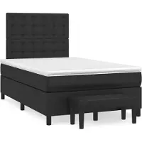 vidaXL Lit boxspring avec matelas noir 120x190 cm similicuir