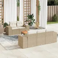 Prolenta Maison Exclusive - Salon de jardin avec coussins 6 pcs beige résine tressée