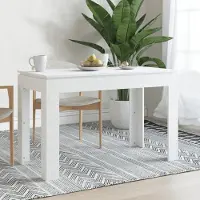 Prolenta Maison Exclusive - Table à manger blanche 120x60x76 cm Matériau dérivé du bois
