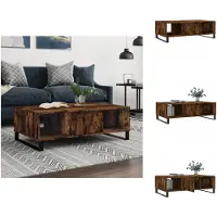 vidaXL Table basse chêne fumé 104x60x35 cm Bois composite - Tables basses