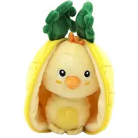 Flipetz Peluche - Les Déglingos - Flipetz Poussin Ananas - 2 en 1 - Lavable - 14x10x24 cm