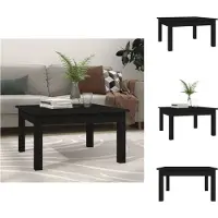 vidaXL Table basse noire 55x55x30 cm Pin massif - Tables basses