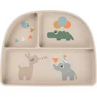 Done by Deer Stick & Stay Celebration Compartmented Plate Beige