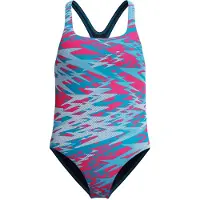 Speedo Hyperboom Print Medalist Swimsuit Bleu 12 Years Fille