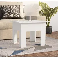 Prolenta Maison Exclusive - Table basse blanche 55x55x42 cm Matériau dérivé du bois